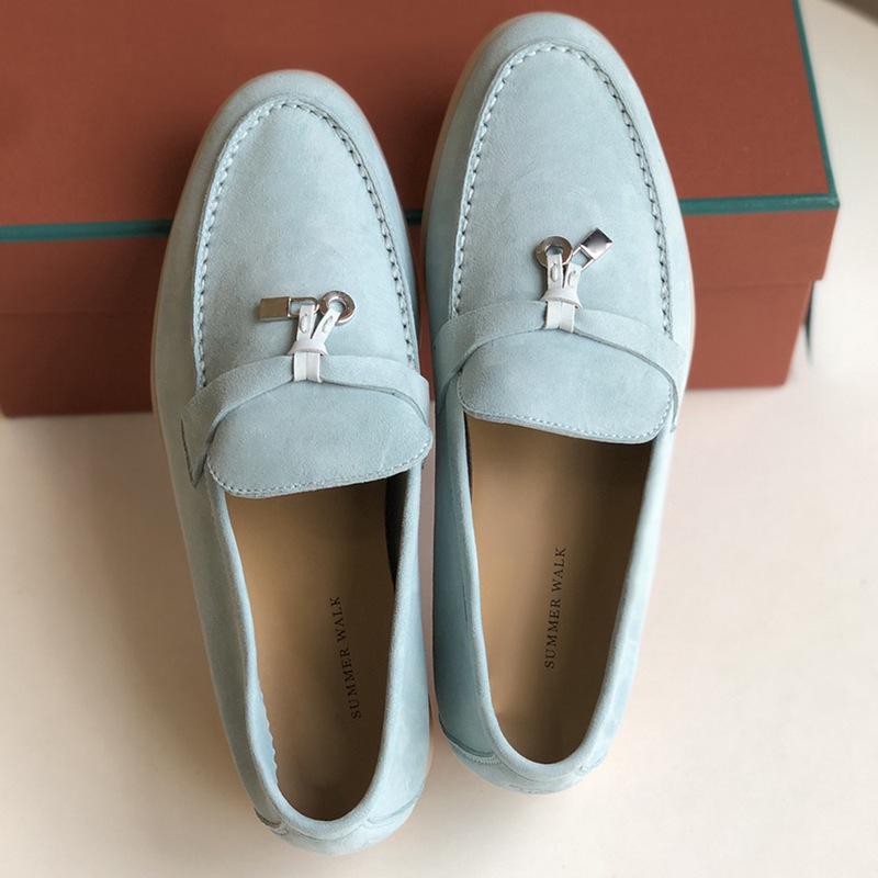 Europeiska & Amerikanska Mockasiner i Kohud - Mjuk Sula Brittisk Stil Slip-on Dam Casual Skor