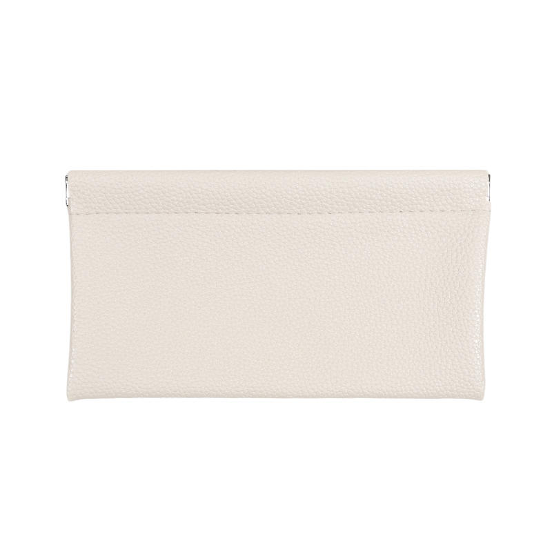 Solid Color Self-closing First-layer PU Leather Long Wallet Passport Driver's License Document Holder Data Cable Cosmetic Bag