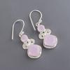 Rose Chalcedony Gemstone 925 Sterling Silver Handmade Jewelry Earrings 1.12" EE-69-15