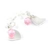 Les Trésors De Lily [F6697] - Pink 'Sweet Heart' Silver Earrings