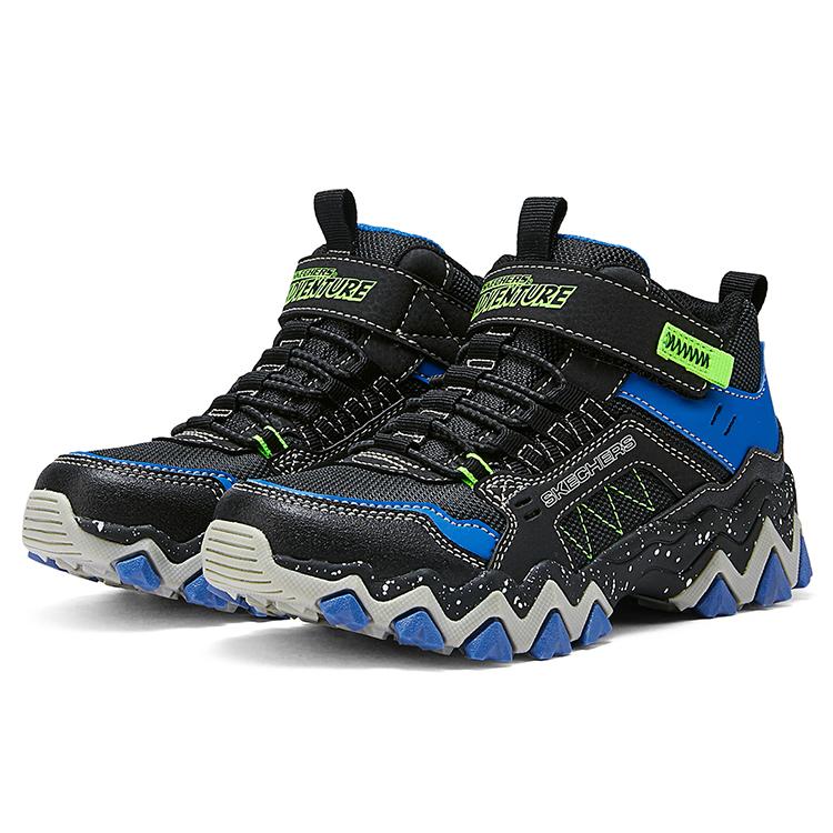 Skechers Kids Fashion Trend Non-Slip Wear-Resistant Warm High-Top Boots Kids boots Black Blue Yellow 406415L-BBLM