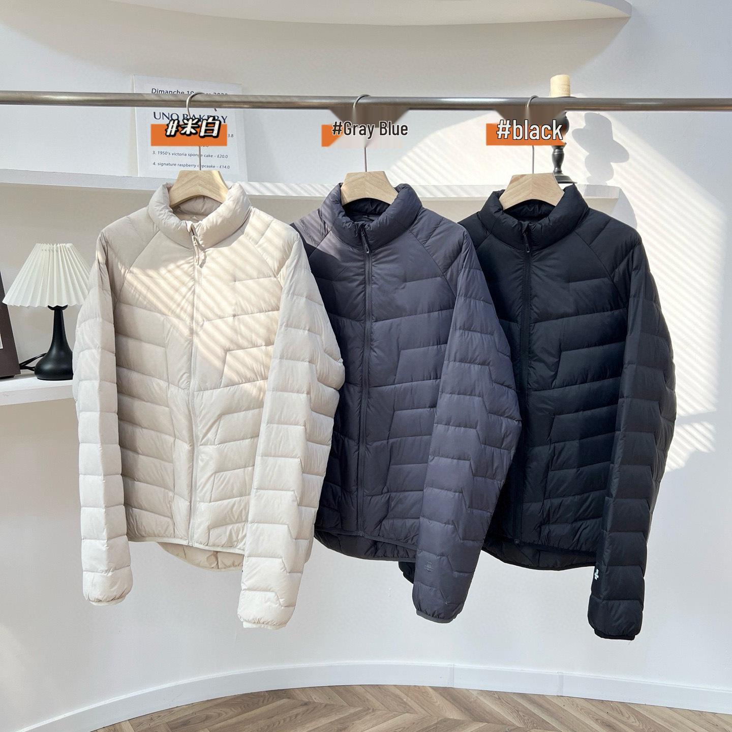 

Unisex Waterproof Down Jacket - Winter Casual Warm Stand Collar Coat XXXL сіро блакитний колір