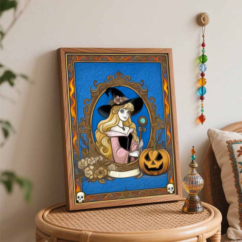 Disney Aurora Princess Witch Pumpkin Oil Paint Hand Painting Art Kit. Home Decor Gift