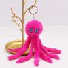 New Creative Octopus Fur Ball Keychain Cute Octopus Marine Life Plush Doll Bag Pendant Accessories