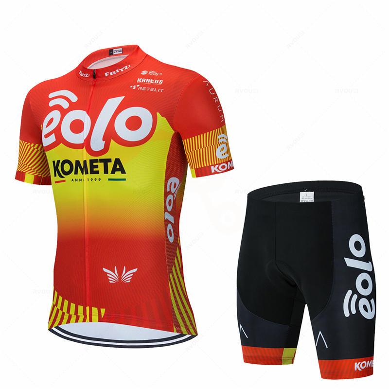2026 Ensemble Cycliste Eolo Kometa Team Homme Maillot de Vélo Manches Courtes Kit Vêtements Vélo Vêtement Cyclisme VTT Uniforme Triathlon Maillot