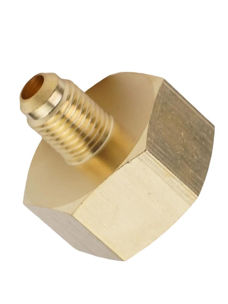 Part Bottle Adapter Accessories 1/4SAE G3/4 Brass Gold Car Conditioner Adapter For R134A Bottle Adapter Useful High Quality