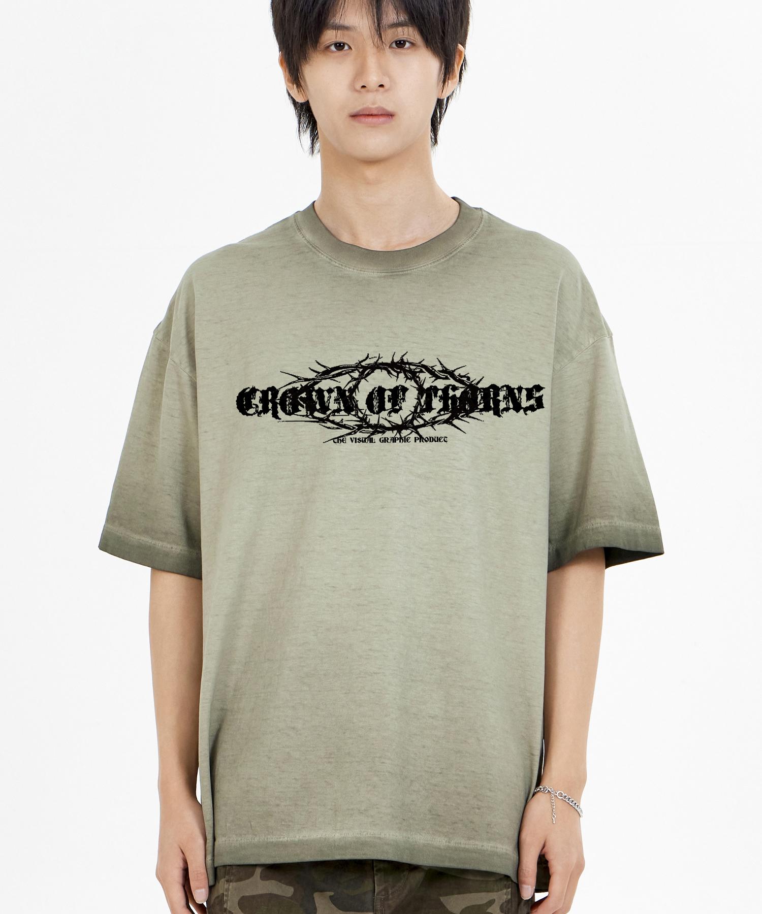 Biel Crown Tron Pigment Short Sleeve T-Shirt Khaki Xl
