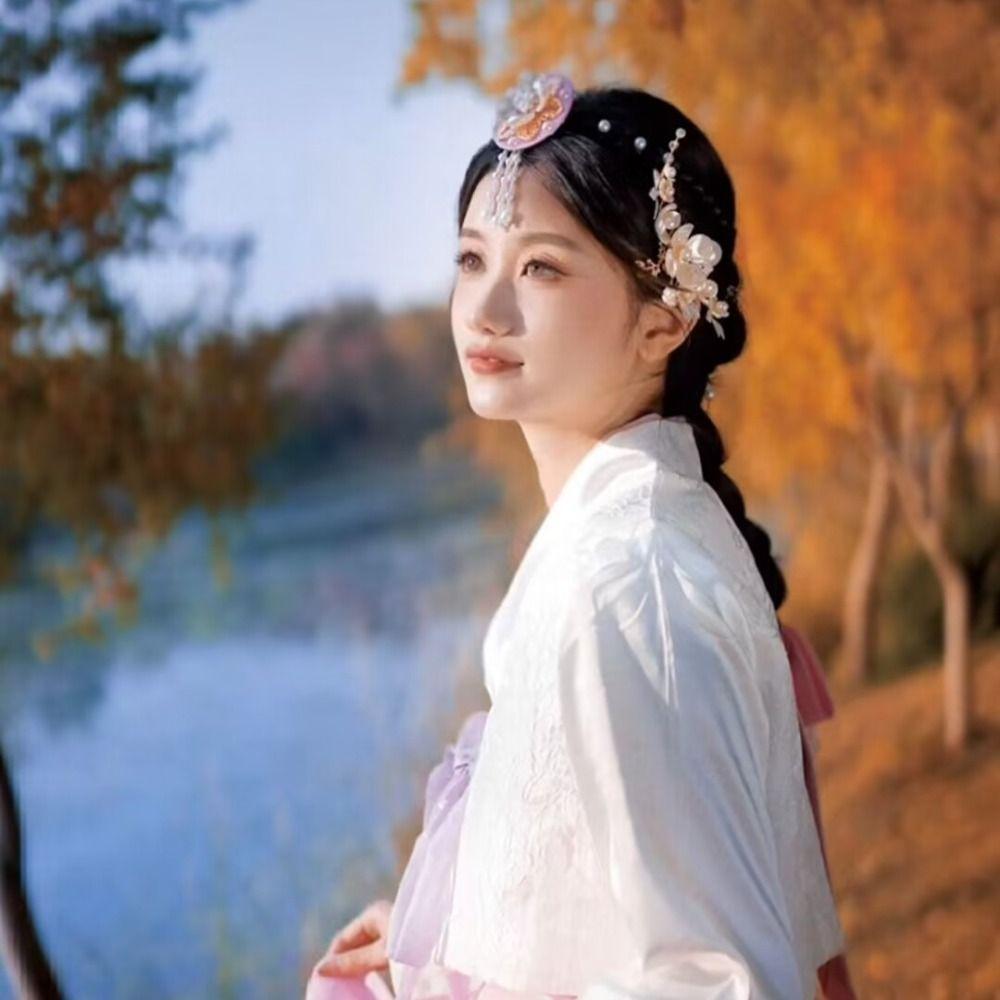 Tassels Korean Headband Flower Stage Dance Hair Hoop Fashion Hanbok Hairband  Performance