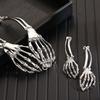 Skeleton Gothic Punk Accessory Set With Metal Bones And Pumpkin Skull For Cosplay Costumes
