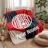 Coperta in Flanella Nottingham Forest FC con Testo Nome Personalizzato Logo Calcio Coperta in Pile Personalizzata Regalo Speciale per Divano Camera da Letto Casa