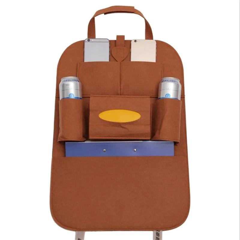 Car Multifunctional Seat Back Storage Box Car Hanging Bag Tissue Box Car Felt  Storage Bag