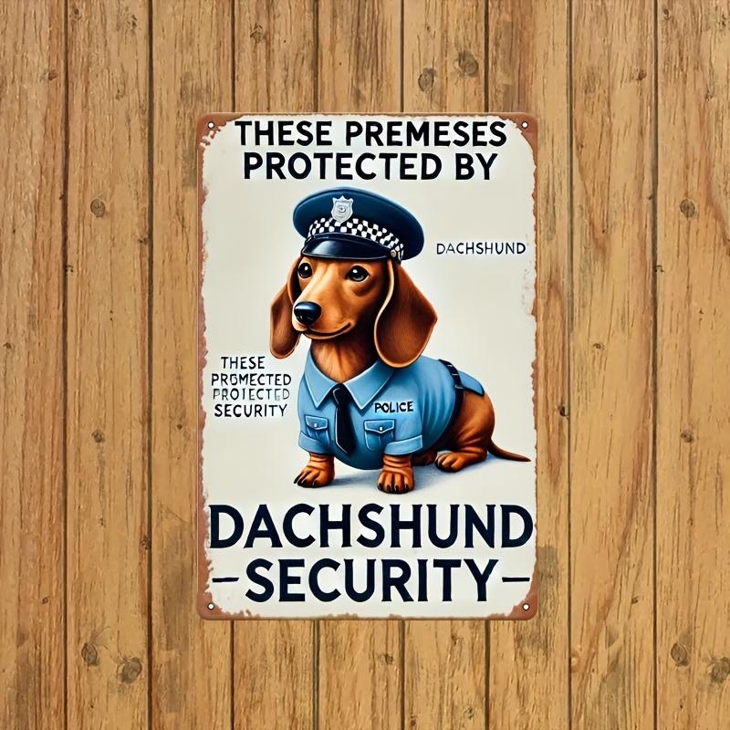 Vintage Dachshund Iron Wall Sign Protected by Dachshunds Ideal Decor for Farmhouse Garden Patio  Kennel