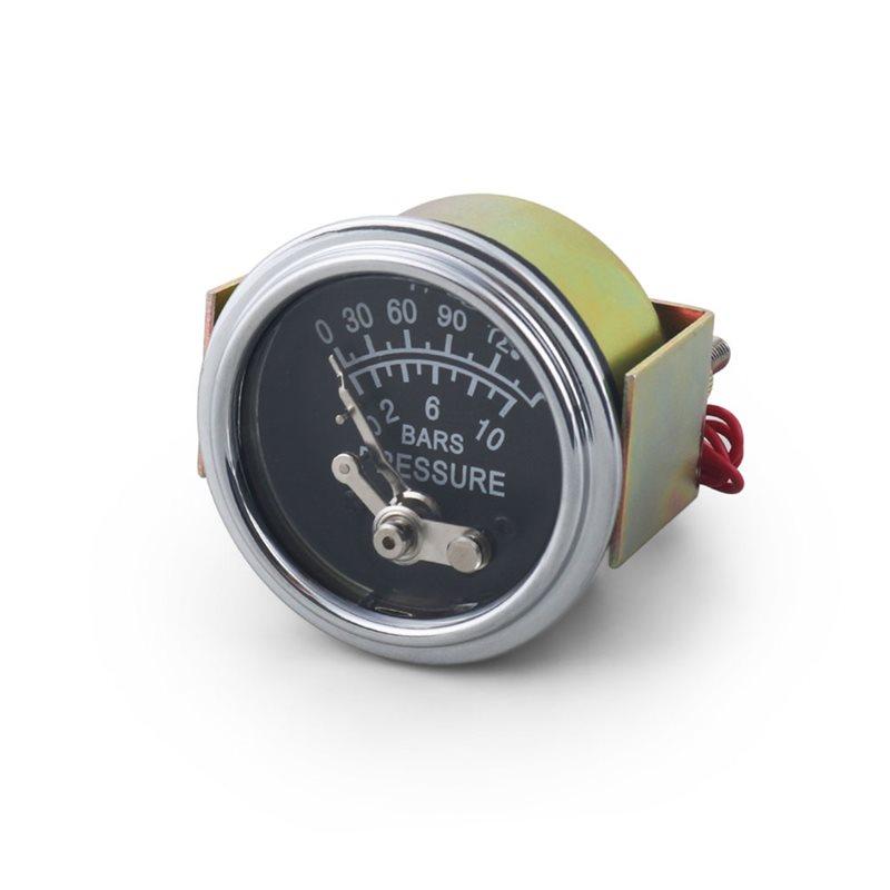 Car Meter 2" 52Mm Mechanical Oil Press Pressure Gauge 0-150PSI/0-10Bar Manual Alarm Setting Yellow Light 1/8NPT Connection
