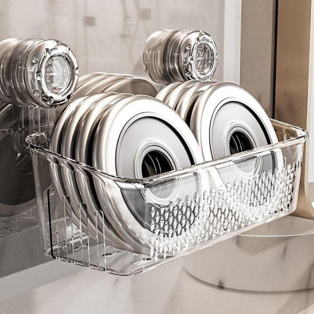 Transparent Draining Basket Large Capacity Wall Mounted Storage Rack Makeup Organizer  for Home