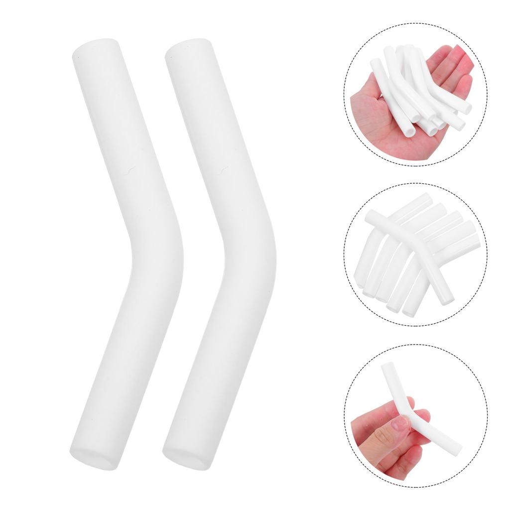 12Pcs Silicone Straw Tips for Metal Straws White Soft Food Grade Reusable Mouth Pieces 8Mm Diameter Straw Sleeves for Tumblers