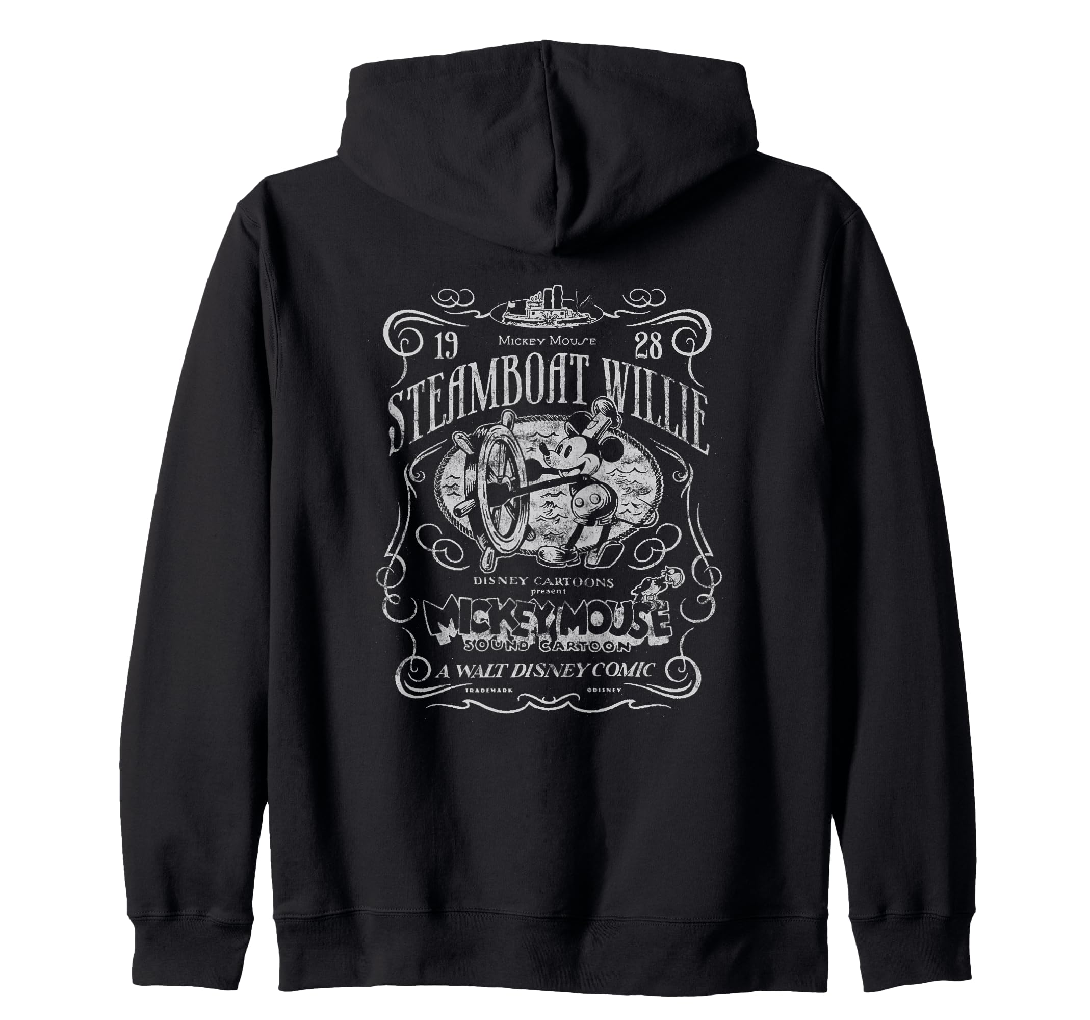 Disney 100 Mickey Mouse Steamboat Willie Poster Homage D100 Zip Hoodie