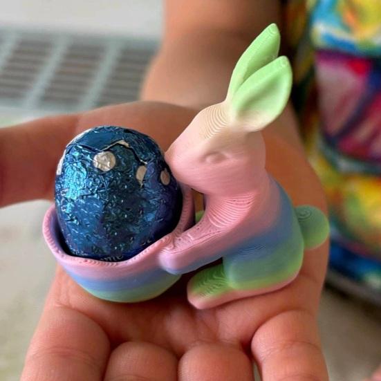 Великодній Зайчик Цукерниця 3D-друкований Кролик Тарілка для Закусок Декоративна Ваза для Десертів Горіхів для Великодньої Вечірки Настільний Декор для Дому