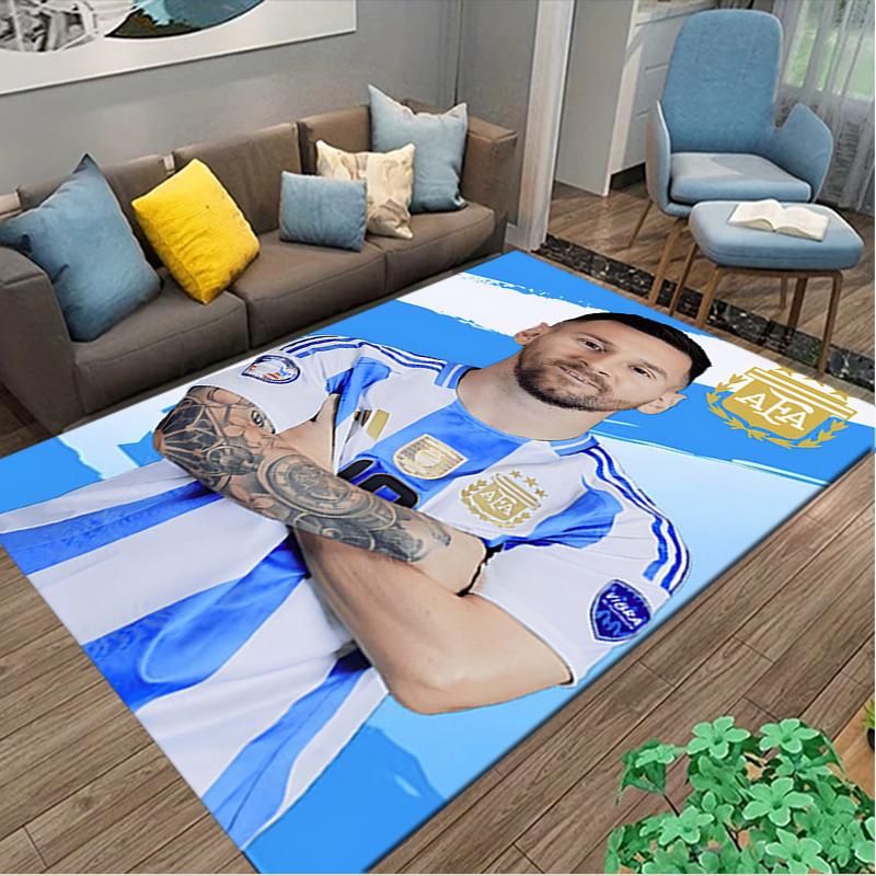 1pc Football Star Messi Printed Chair Rug for Home Office Use, Living Room Kitchen Game Room Area Carpet