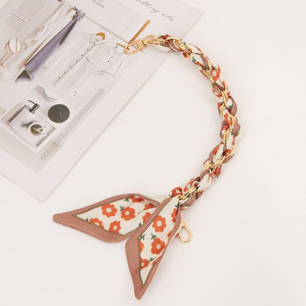 Versatile Mobile Phone Chain Hand Hanging Wrist Case Chain Mobile Phone Lanyard High-end Silk Scarf Short Woven Accessories