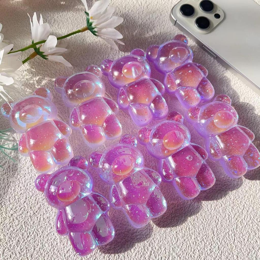 Korean Style Colorful Bear Shell Airbag Phone Stand – Creative Telescopic Folding Design