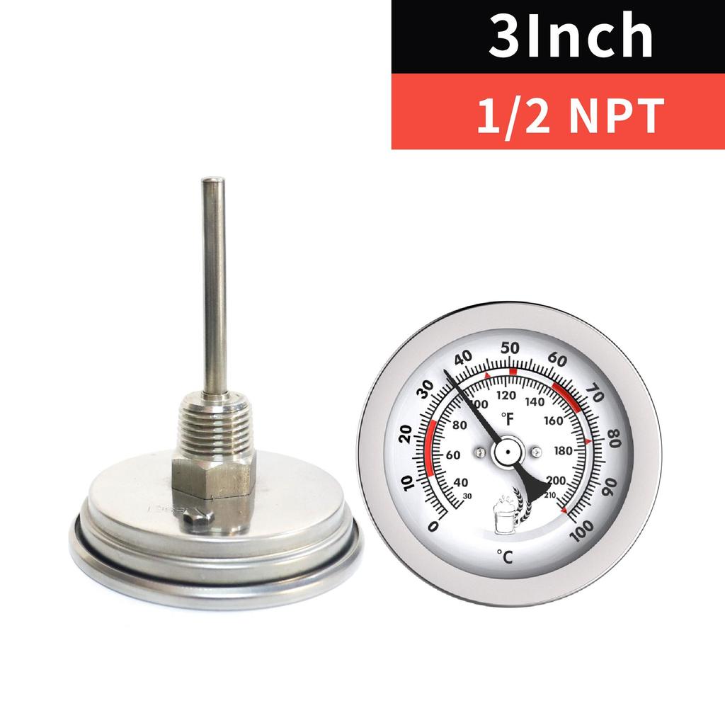 Stainless Steel Dial Bimetal Probe Thermometer Household Boiler Brewing Distilled Water Alcohol Thermometer Accessories