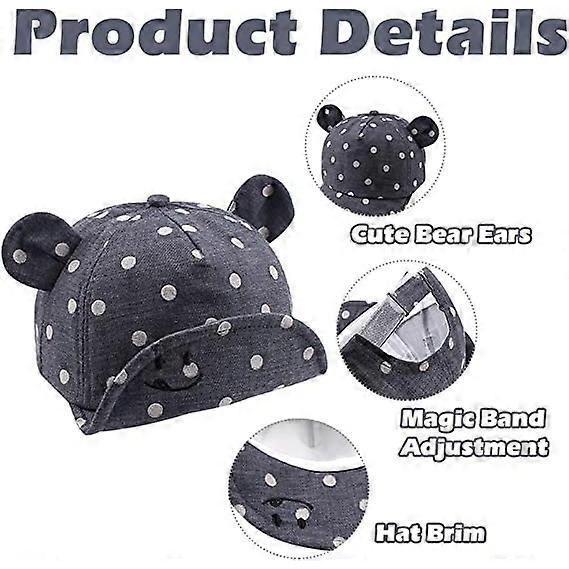 Dww-Marin-Polka Coton Bb Casquette 12  24 Mois Pour Fille Garon Enfant Chapeau De Soleil Casquette De Rglable Printemps T Automne