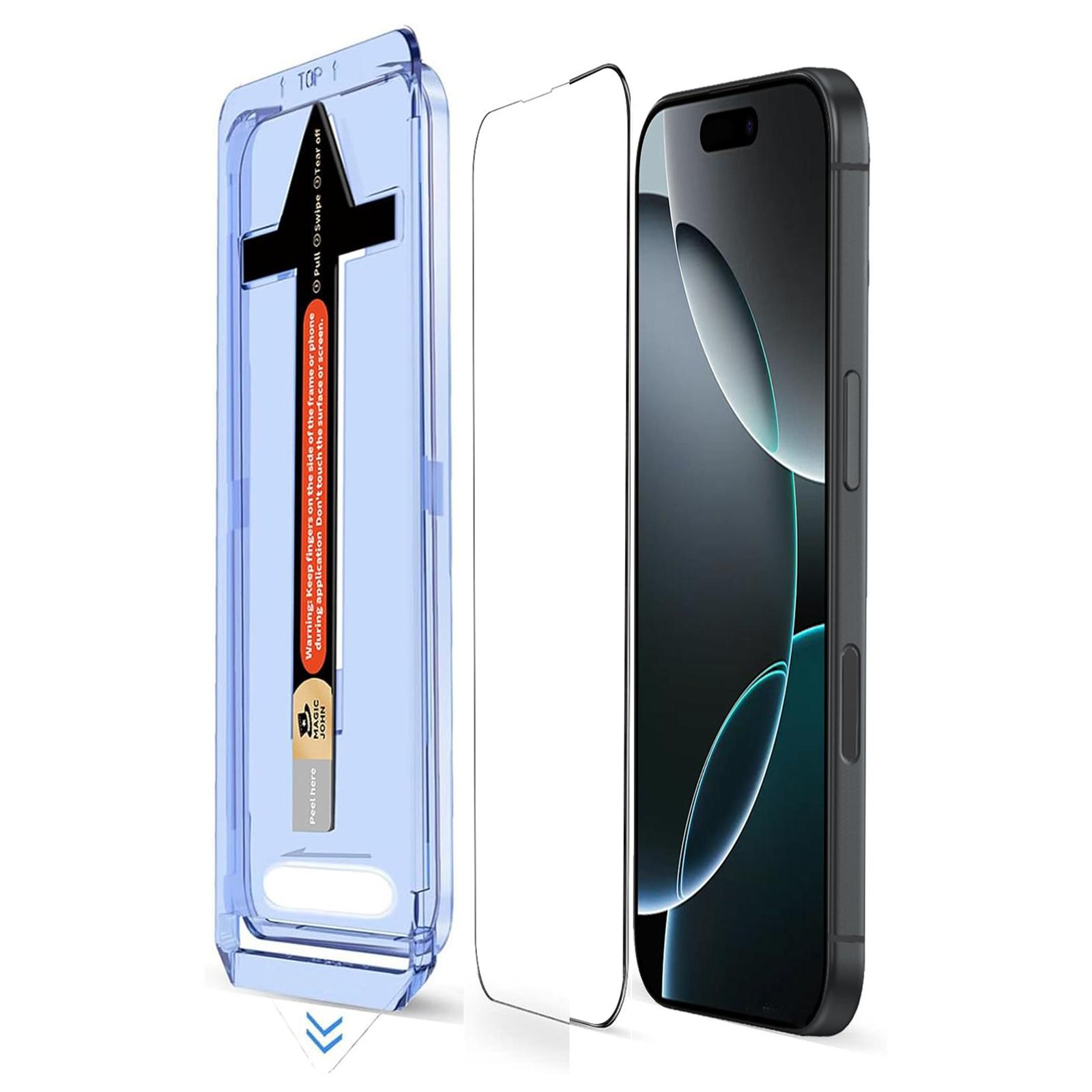 

For iPhone 16 Pro Max Tempered Glass HD Clear Screen Protector with Automatic Dust Removal Tool Type A