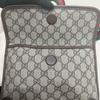 [Pre-Owned] Neo Vintage Series Gold Foil Logo Monogram Tiger Head Decorative Striped Shoulder Strap Canvas And Leather Messenger - Excellent #1WKFY6Y