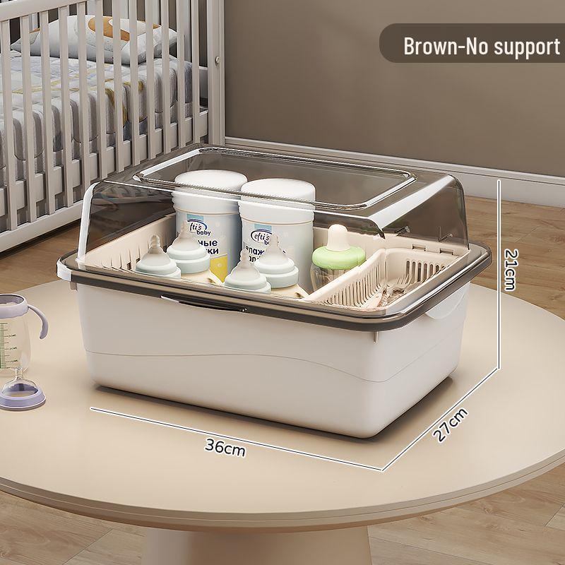 Dustproof Milk Bottle Storage Box with Lid - Baby Supplies & Toys Organizer