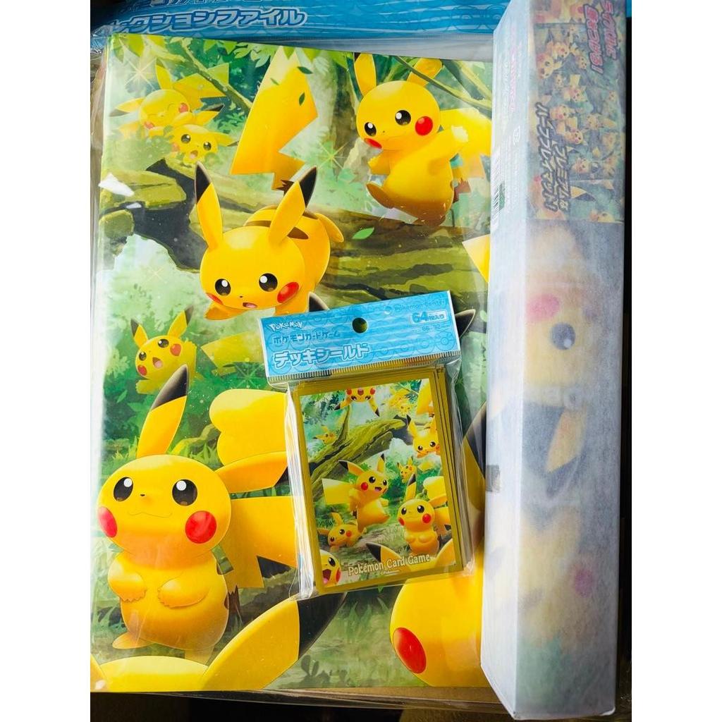 Used Pokemon Card Game Collection File Deck Shield Rubber Playmat Pikachu Forest Unopened