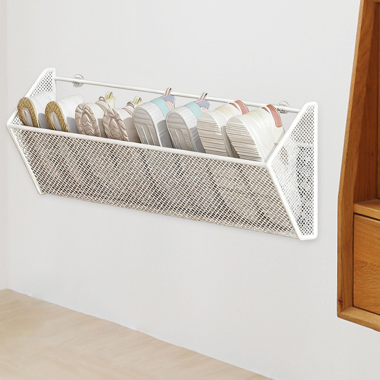 Wall Mounted Shoe Rack Shoe Organizer Mudroom Hanging Display Shelf Resuable