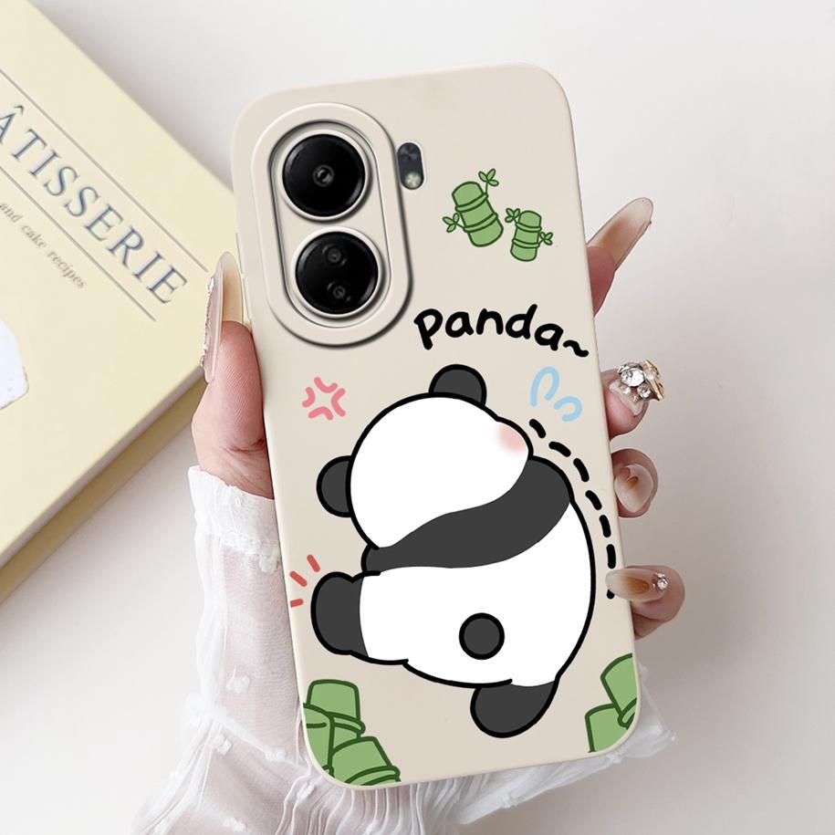 For Xiaomi Redmi 13C 4G Case Cute Cartoon Panda Capa Shockproof Silicone Phone Cover For Xiaomi Poco C65 Redmi13C 13 C 4G Bumper