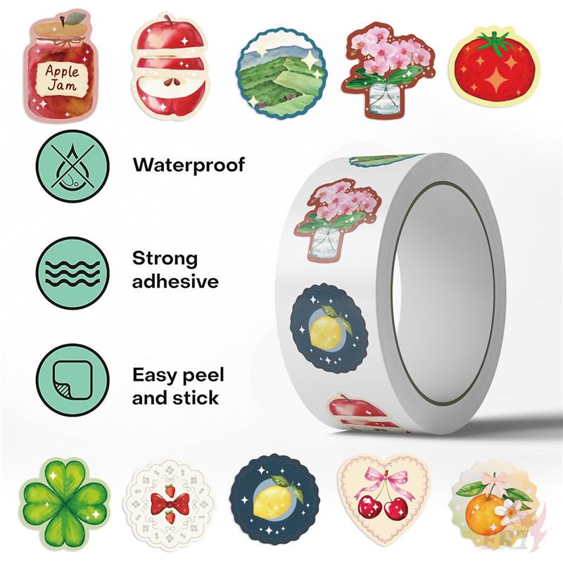 500Pcs/Roll Little Happiness - Lucky Life Kids Rewards Stickers - DIY Scrapbooks Album Decor Sealing Label Decals