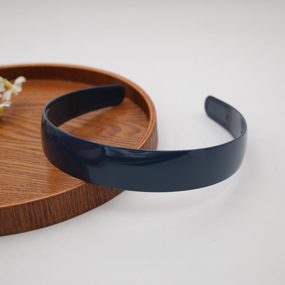 

Блестящая черная классическая женская повязка на голову шириной 2,5 см для умывания и укладки