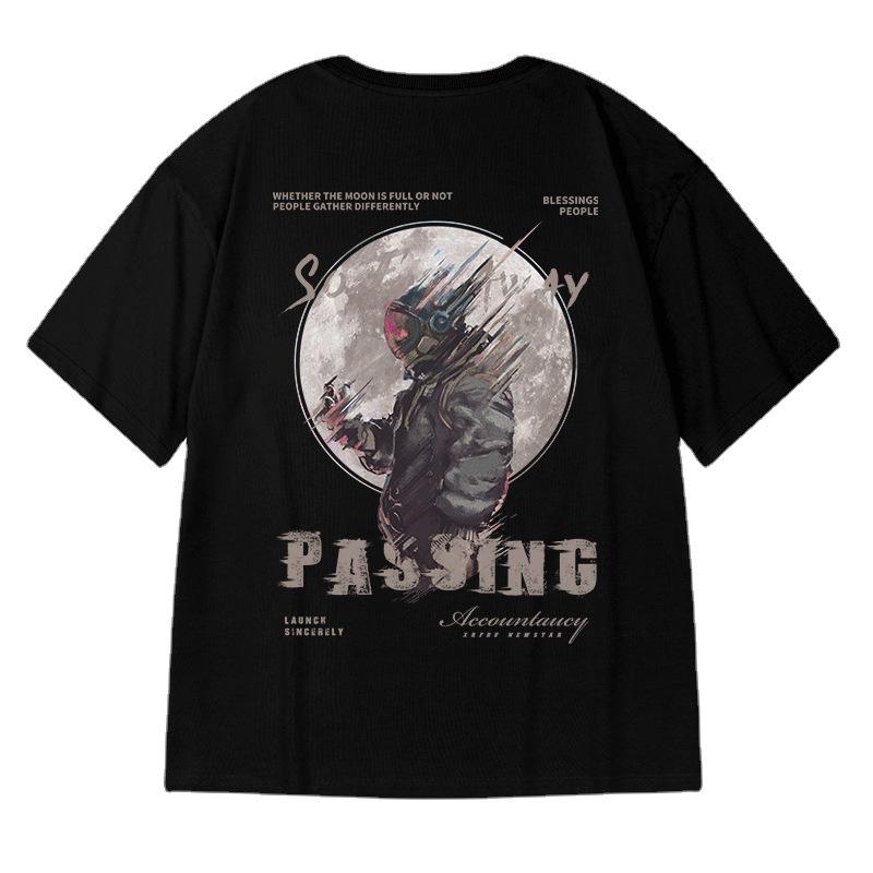 Camiseta T11 de Poliéster Estampada Oversize de Manga Corta (M-8XL)