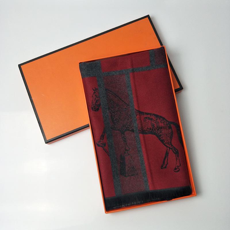 2019 Winter New Model, Imitation Cashmere Men's Scarf, Long Jacquard Horse Brand Double-sided Warm and Cold-proof