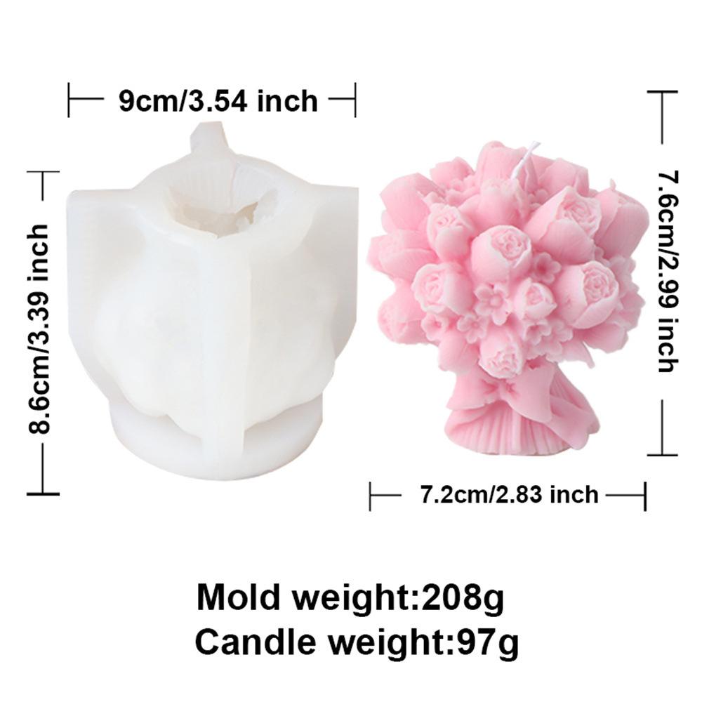 DIY Rose Lily Vase Silicone Candle Mold 3D Simulation Pottery Aromath Wax Resin Mold Cake Baking Tool Wedding Decoration Gift