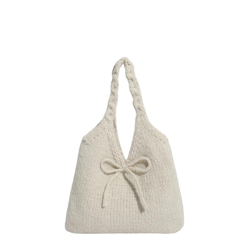 Fabric Solid Bow Shoulder Bags Autumn/winter New Large Capacity Women's Bags 2026  Sweet Versatile Women's Handbags