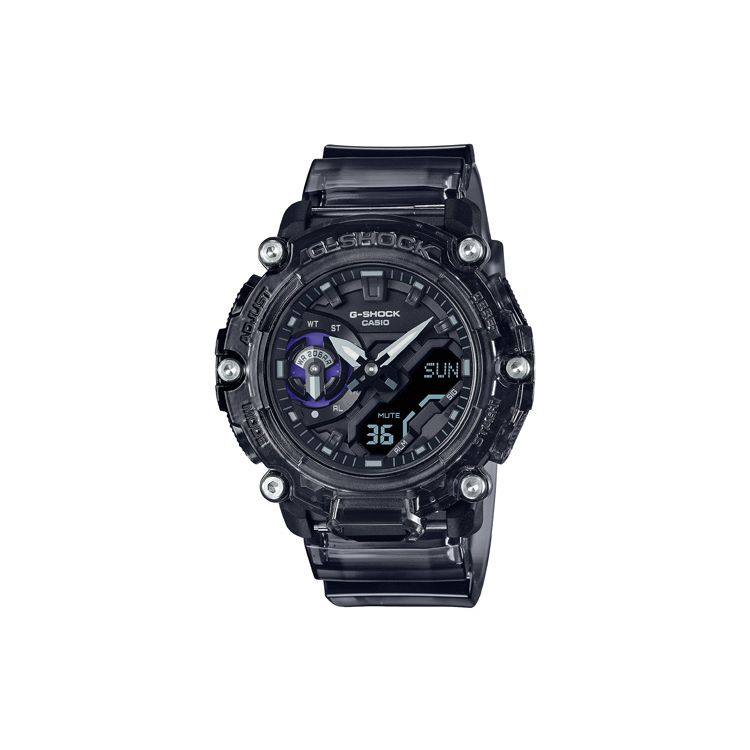 Casio Sound Wave Series Translucent Waterproof Quartz Movement Resin Strap Watch Men watches Black GA-2200SKL-8APR Regular Watch Box,Translucent Gray