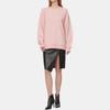 Evisu FW21 Cartoon Curved Moon Sea God Print Long Sleeve Round Neck Sweatshirt Women Sweatshirt Pink 2EAHTW1SW362OSCT