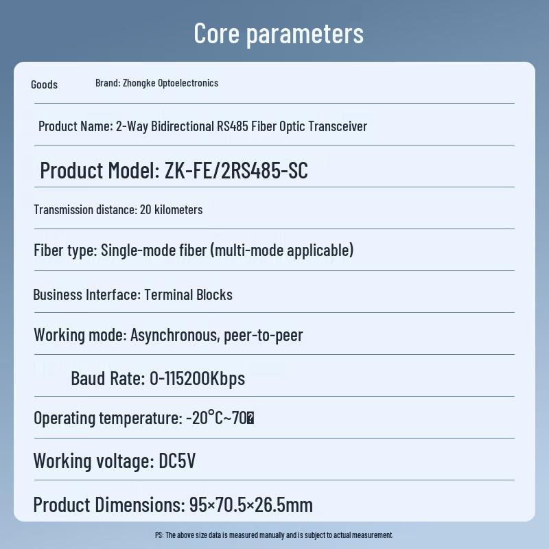 Convertor Industrial RS485 la Fibră Optică
