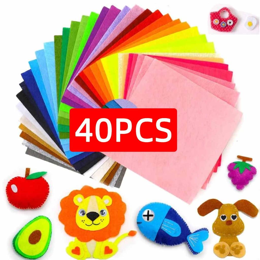 40 Color 10cm X 10cm Handmade Diy Felt Cloth Multi-Color Handmade Non-Woven Fabric Handmade Felt Cloth Can Be Used For Handicraf