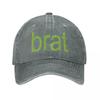 Brat Green Baseball Caps Fashion Distressed Denim Washed Charli XCX Album Sun Cap Unisex Style Outdoor Adjustable Caps Hat