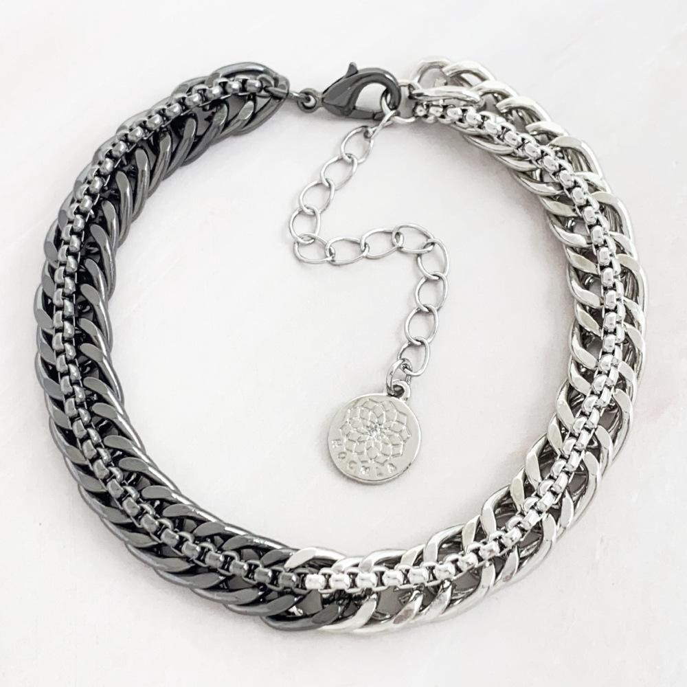 

Европейский и американский минималистичный ретро нишевый черно-белый золотой инс модный высококлассный кубинский колье женщины Циндао ювелирные изделия