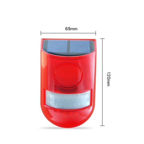 Lampe d'alarme solaire, Télécommande, Alarme de sécurité, Alarme à détecteur de mouvement, Sirène PIR, Détecteur de mouvement, Détecteur pour jardin extérieur de maison