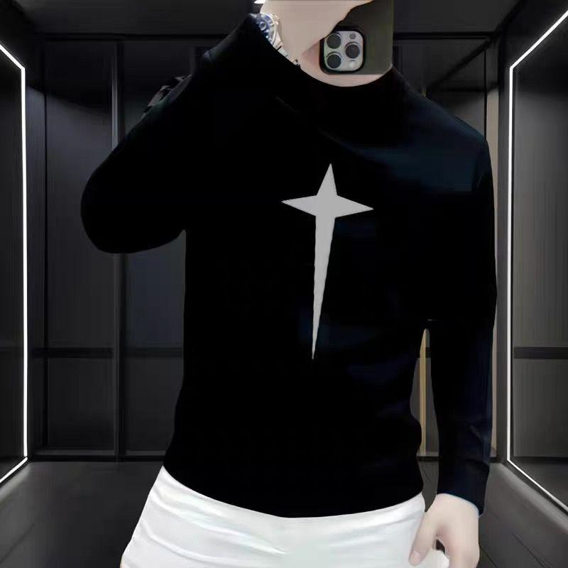 

Мужская толстовка с капюшоном, новый стиль, пуловер с круглым вырезом, универсальный, модный, с принтом, свободный, с длинными рукавами, модный, повседневный, модный бренд XXXL чёрный