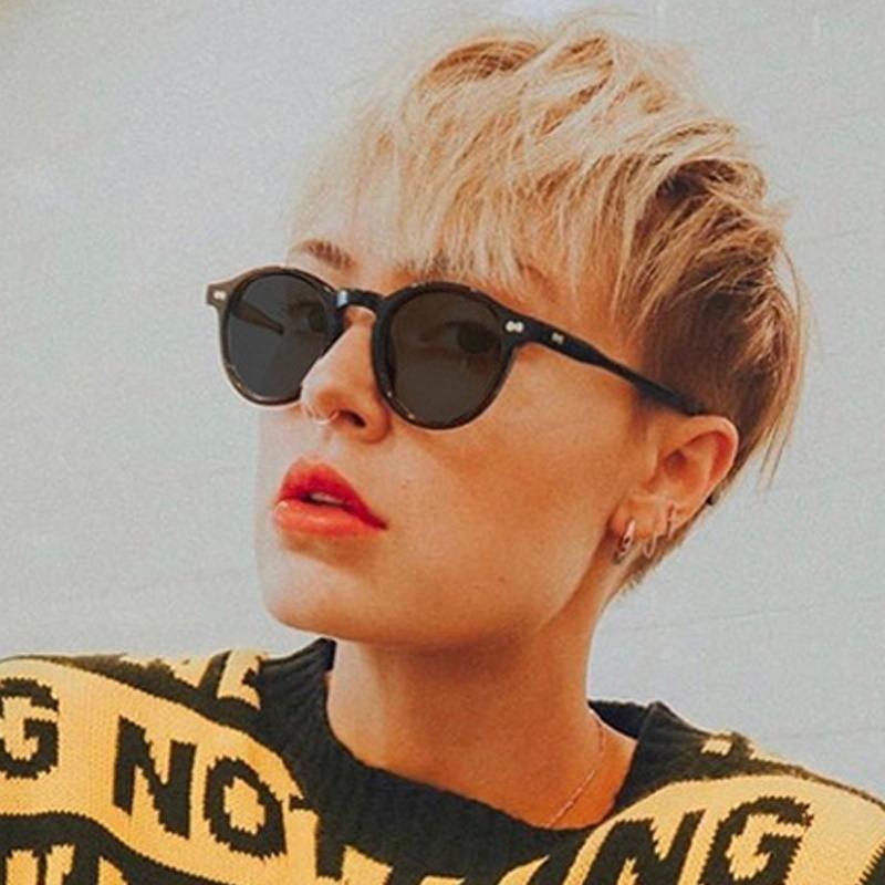 Retro Round Sunglasses Women Men Brand Designer Vintage Sun Glasses Female Black Outdoor Eyewear UV400