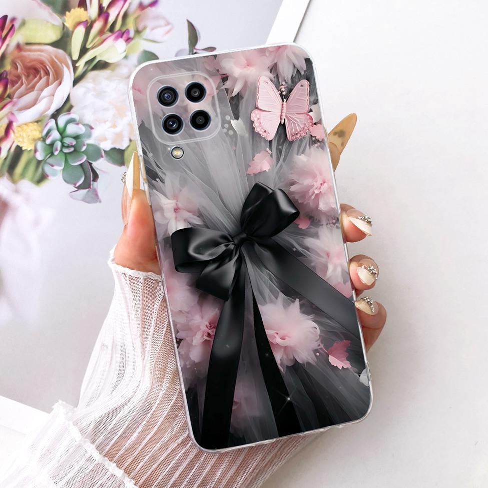 Clear For Samsung Galaxy M32 Case Luxury Fashion Butterfly Funny Cute Painted Cover For Samsung M32 SM-M325F SM-M325FV Casing