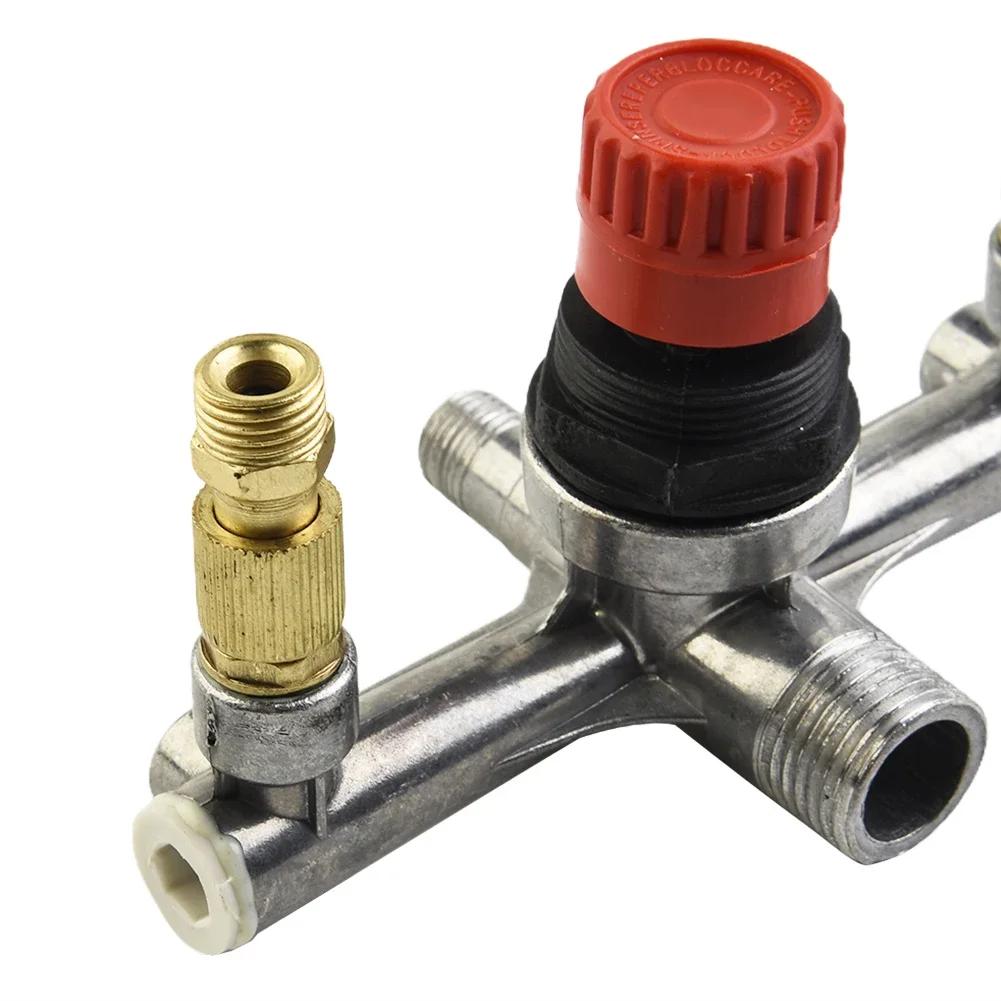 Air Compressor Switch Pump Parts Aluminum Bracket For Piston Push-pull Valves Red Cap Regulator Safety Workshop Accessories