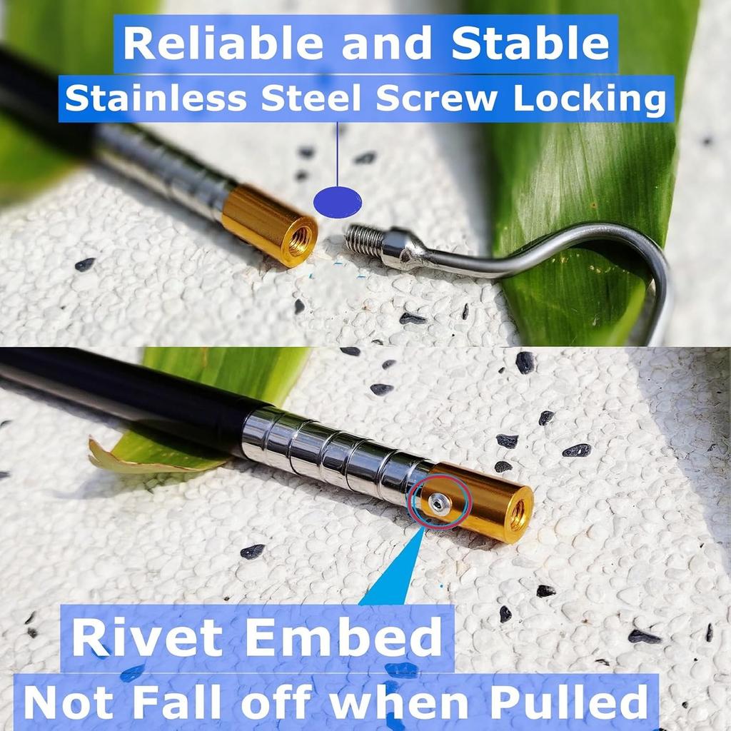 Portable RV Awning Opener Puller Reach Rod Pole For Tent Shelter Camper Canopy, Extends From 16" To 60" With Multi-Section Locking
